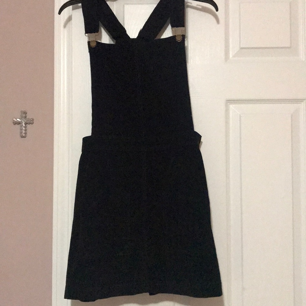 Wild pearl dark navy corduroy overall dress